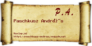 Paschkusz András névjegykártya